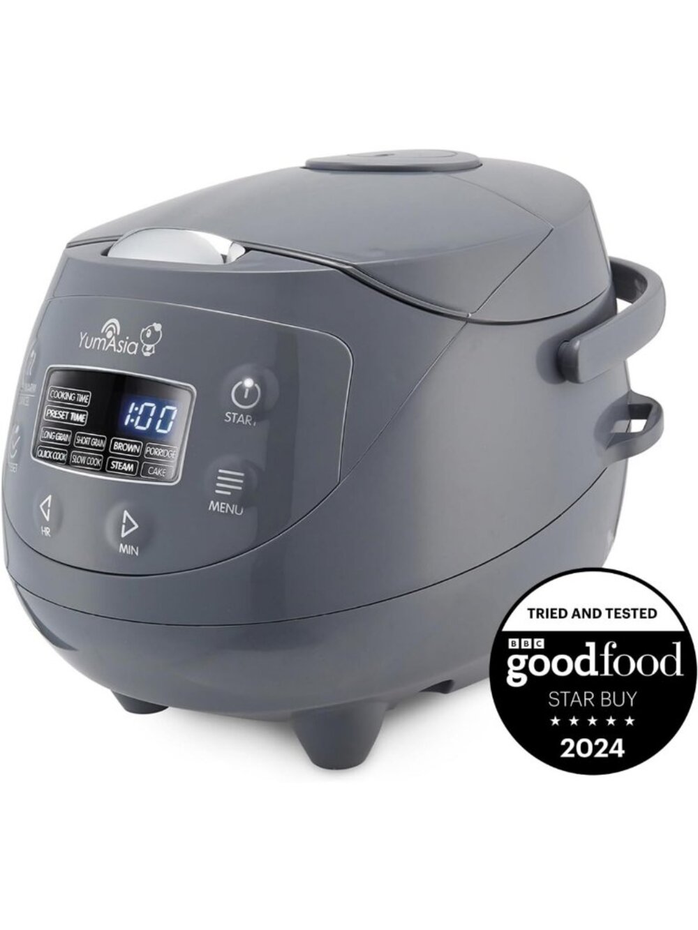 Compact Mini Rice Cooker - Cobalt Grey - 3.5 Cups - Perfect for Quick Meals